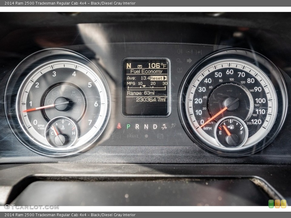 Black/Diesel Gray Interior Gauges for the 2014 Ram 2500 Tradesman Regular Cab 4x4 #142806450