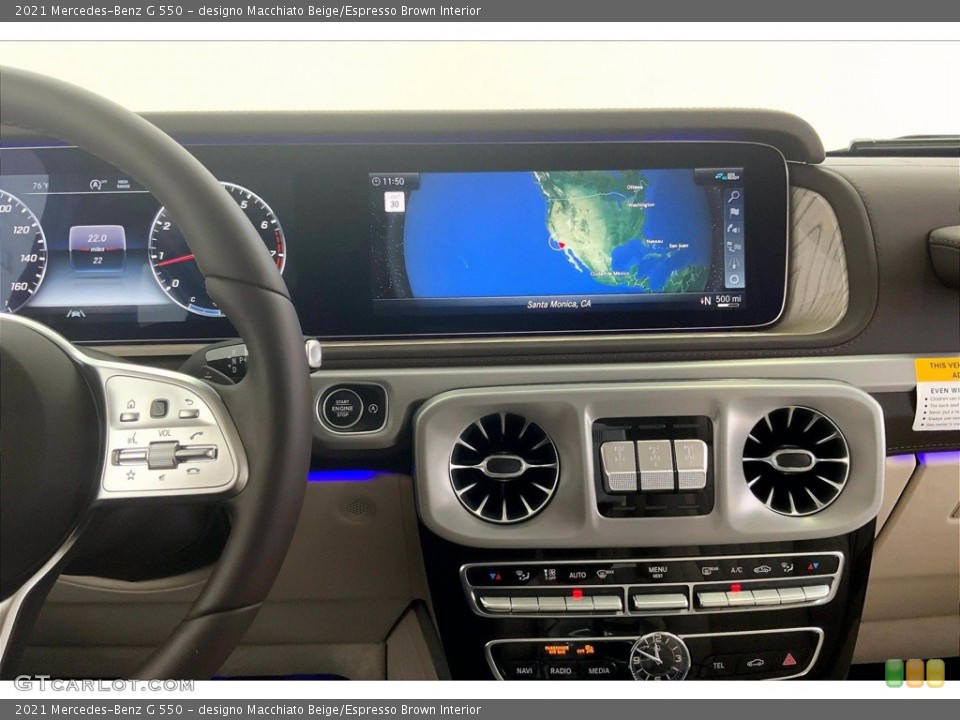 designo Macchiato Beige/Espresso Brown Interior Controls for the 2021 Mercedes-Benz G 550 #142806630