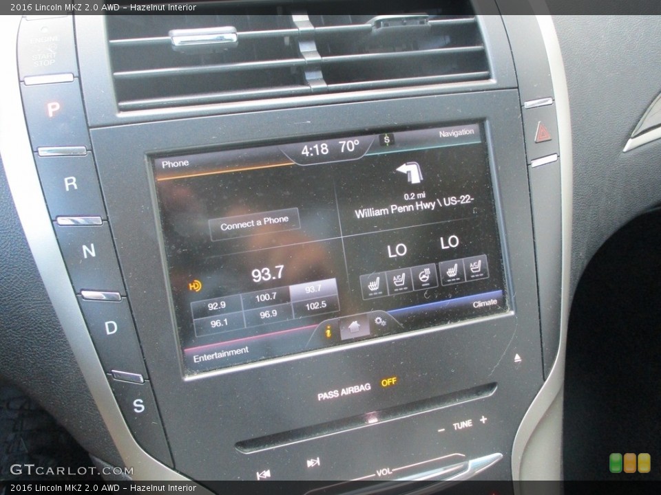 Hazelnut Interior Controls for the 2016 Lincoln MKZ 2.0 AWD #142815850