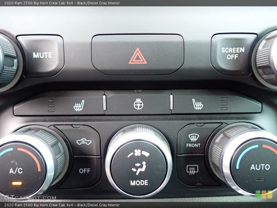 Black/Diesel Gray Interior Controls for the 2020 Ram 2500 Big Horn Crew Cab 4x4 #142817047