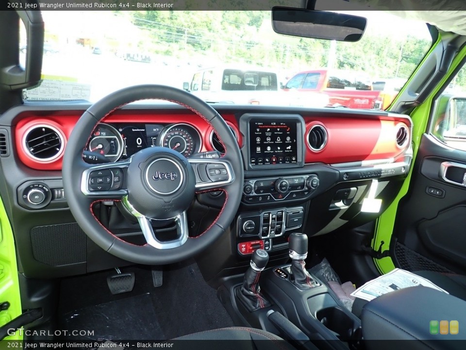 Black Interior Dashboard for the 2021 Jeep Wrangler Unlimited Rubicon 4x4 #142818061