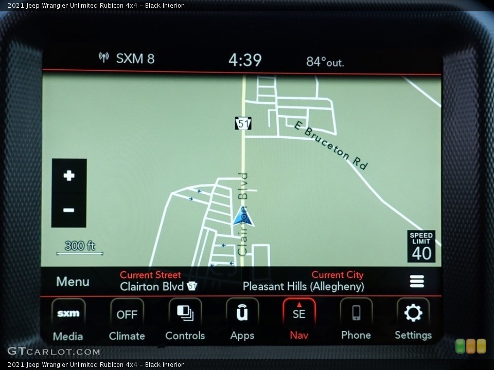 Black Interior Navigation for the 2021 Jeep Wrangler Unlimited Rubicon 4x4 #142818100