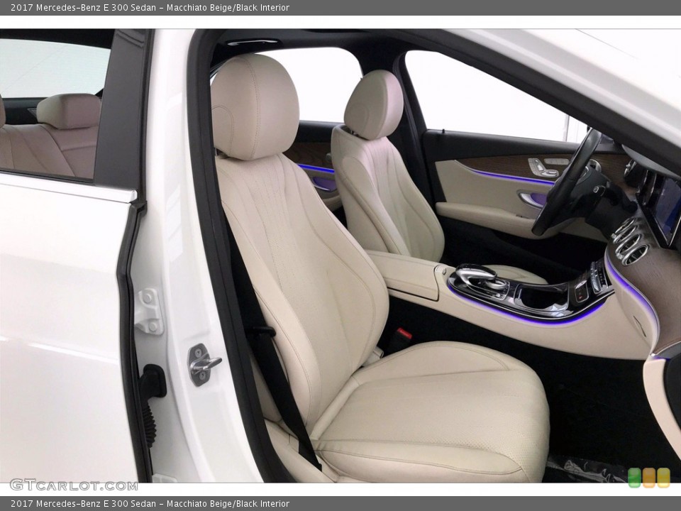 Macchiato Beige/Black Interior Front Seat for the 2017 Mercedes-Benz E 300 Sedan #142827415