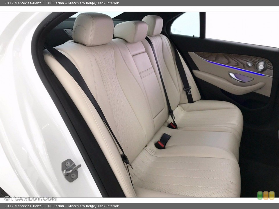 Macchiato Beige/Black Interior Rear Seat for the 2017 Mercedes-Benz E 300 Sedan #142827590