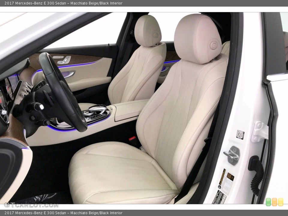 Macchiato Beige/Black Interior Front Seat for the 2017 Mercedes-Benz E 300 Sedan #142827617