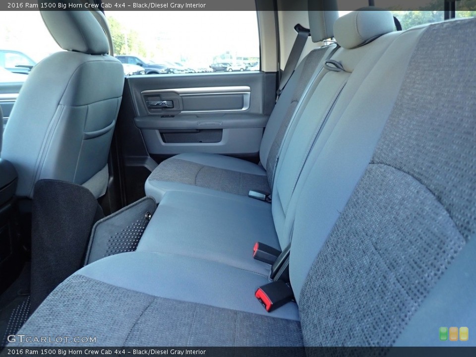 Black/Diesel Gray Interior Rear Seat for the 2016 Ram 1500 Big Horn Crew Cab 4x4 #142829957
