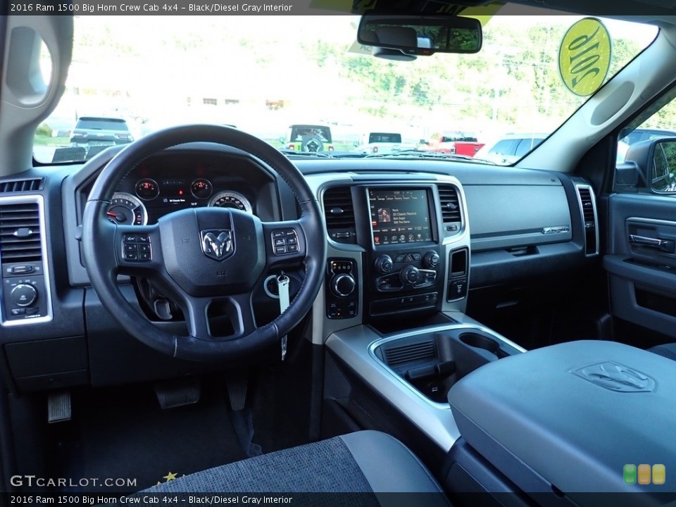 Black/Diesel Gray Interior Photo for the 2016 Ram 1500 Big Horn Crew Cab 4x4 #142829985