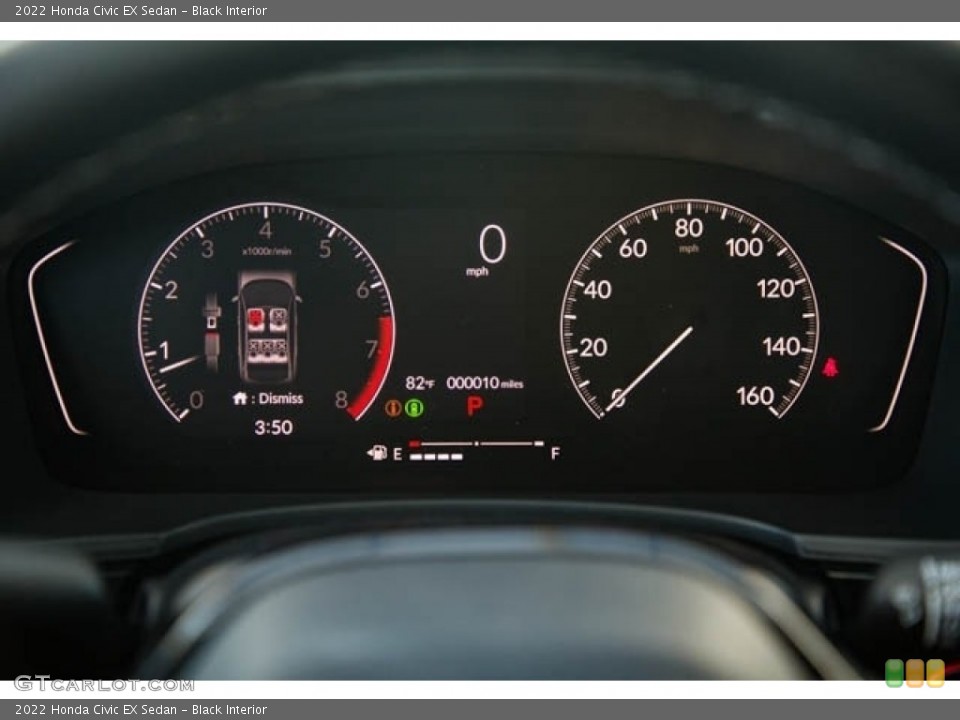 Black Interior Gauges for the 2022 Honda Civic EX Sedan #142838010