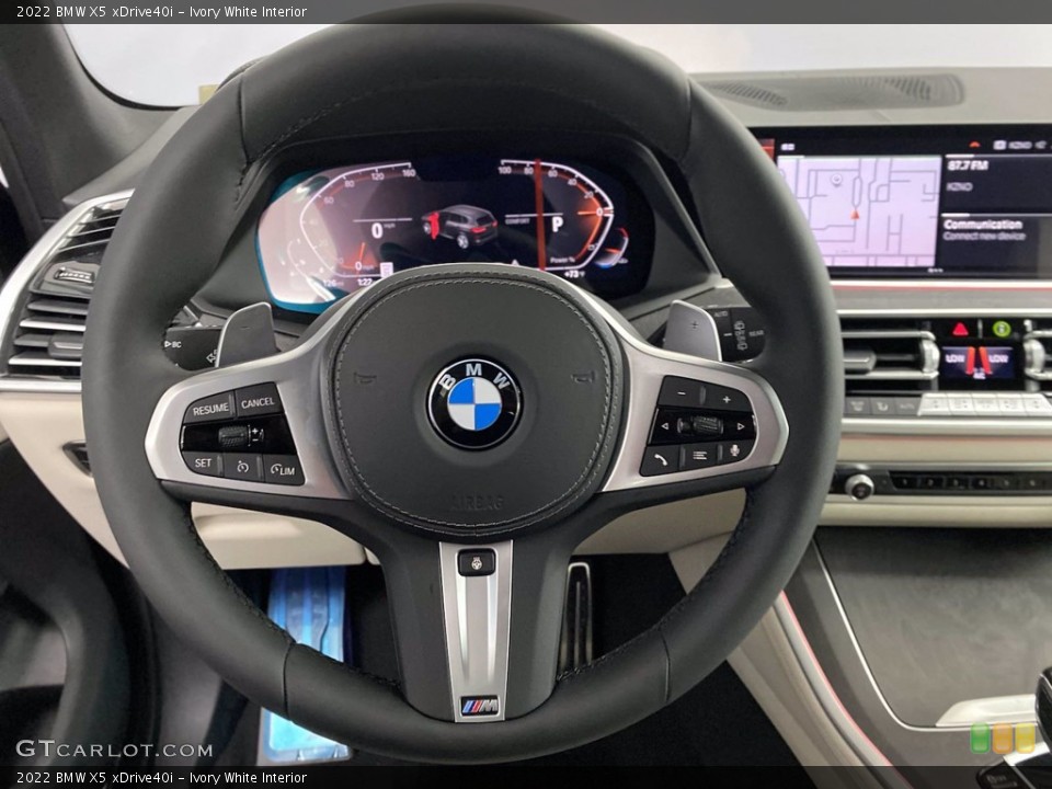 Ivory White Interior Steering Wheel for the 2022 BMW X5 xDrive40i #142838424