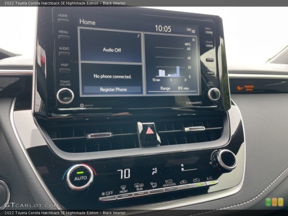 Black Interior Controls for the 2022 Toyota Corolla Hatchback SE Nightshade Edition #142839222