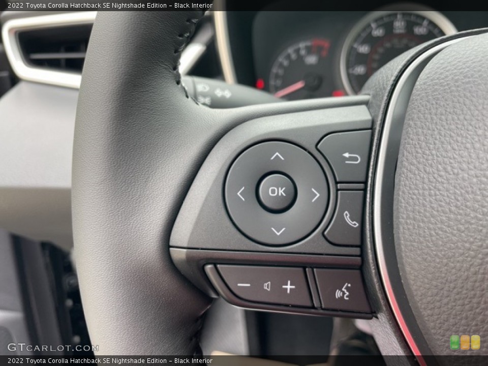 Black Interior Steering Wheel for the 2022 Toyota Corolla Hatchback SE Nightshade Edition #142839264
