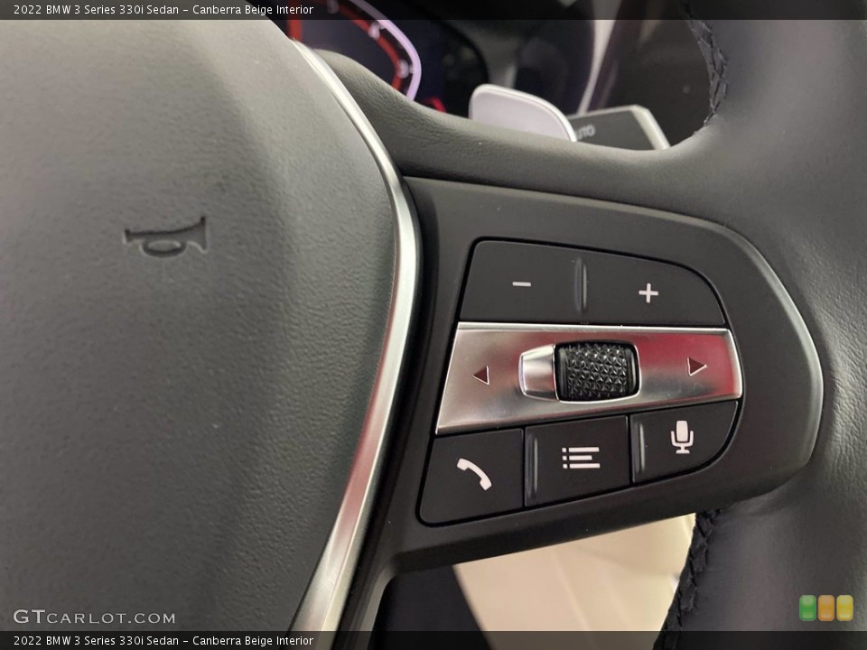 Canberra Beige Interior Steering Wheel for the 2022 BMW 3 Series 330i Sedan #142841451