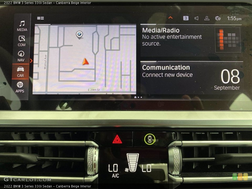Canberra Beige Interior Navigation for the 2022 BMW 3 Series 330i Sedan #142841511