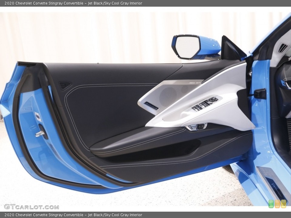 Jet Black/Sky Cool Gray Interior Door Panel for the 2020 Chevrolet Corvette Stingray Convertible #142844961