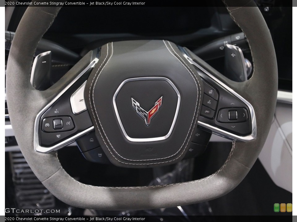 Jet Black/Sky Cool Gray Interior Steering Wheel for the 2020 Chevrolet Corvette Stingray Convertible #142845000