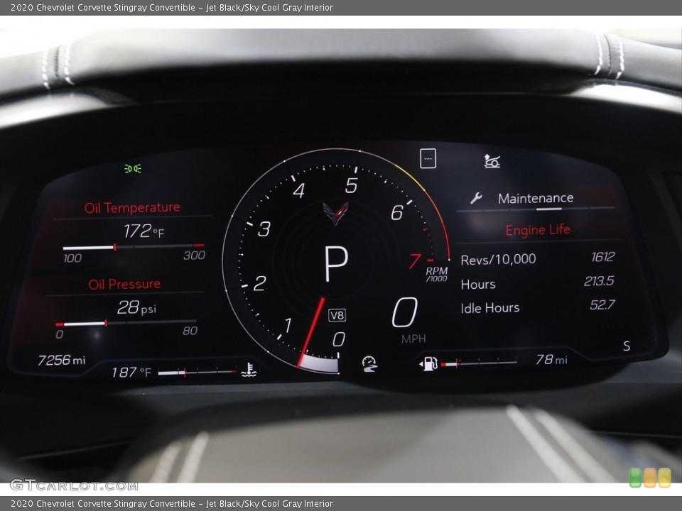 Jet Black/Sky Cool Gray Interior Gauges for the 2020 Chevrolet Corvette Stingray Convertible #142845012