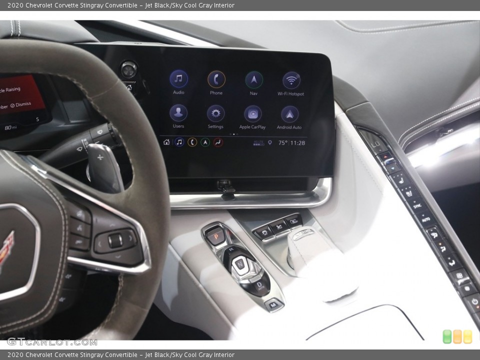 Jet Black/Sky Cool Gray Interior Controls for the 2020 Chevrolet Corvette Stingray Convertible #142845021