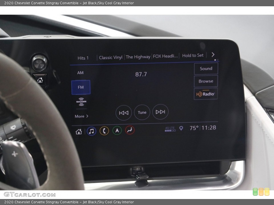 Jet Black/Sky Cool Gray Interior Audio System for the 2020 Chevrolet Corvette Stingray Convertible #142845024