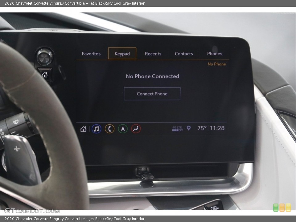 Jet Black/Sky Cool Gray Interior Controls for the 2020 Chevrolet Corvette Stingray Convertible #142845027