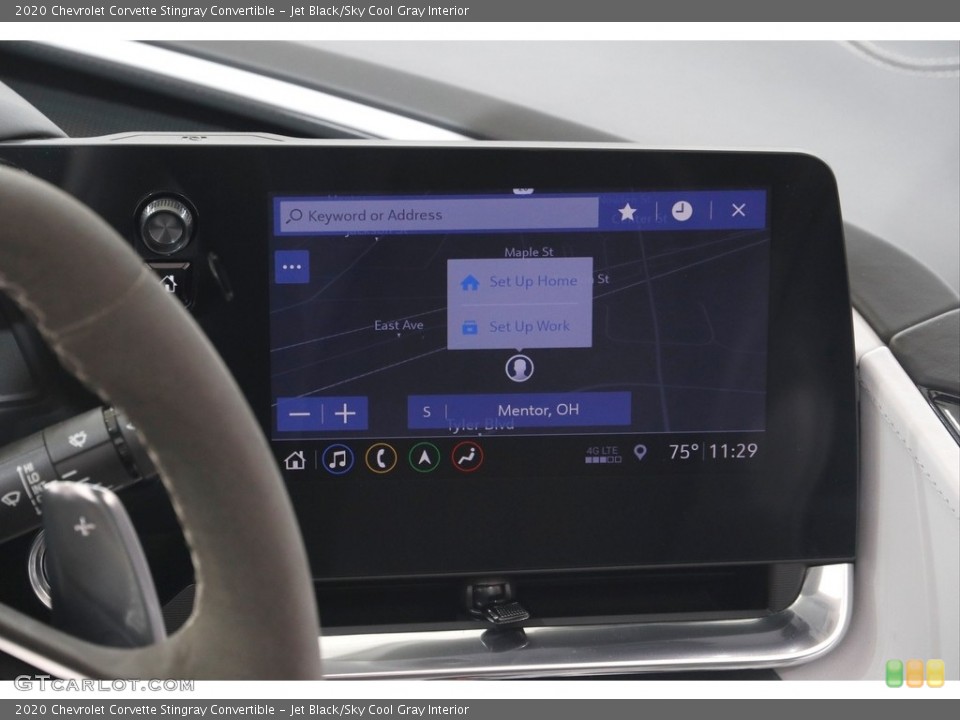 Jet Black/Sky Cool Gray Interior Controls for the 2020 Chevrolet Corvette Stingray Convertible #142845030