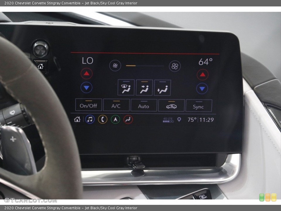 Jet Black/Sky Cool Gray Interior Controls for the 2020 Chevrolet Corvette Stingray Convertible #142845033