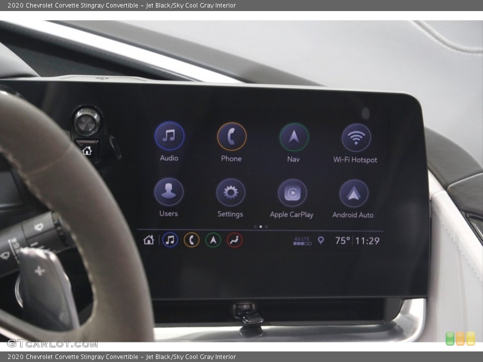 Jet Black/Sky Cool Gray Interior Controls for the 2020 Chevrolet Corvette Stingray Convertible #142845036