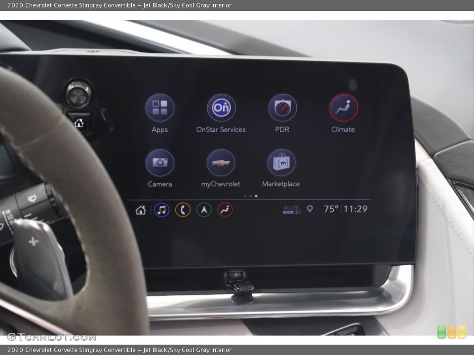 Jet Black/Sky Cool Gray Interior Controls for the 2020 Chevrolet Corvette Stingray Convertible #142845039
