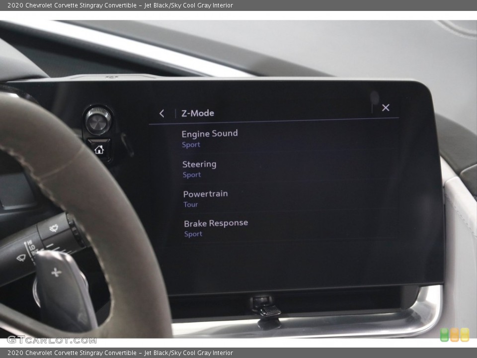Jet Black/Sky Cool Gray Interior Controls for the 2020 Chevrolet Corvette Stingray Convertible #142845045
