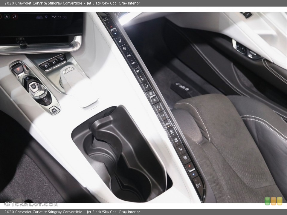 Jet Black/Sky Cool Gray Interior Controls for the 2020 Chevrolet Corvette Stingray Convertible #142845066