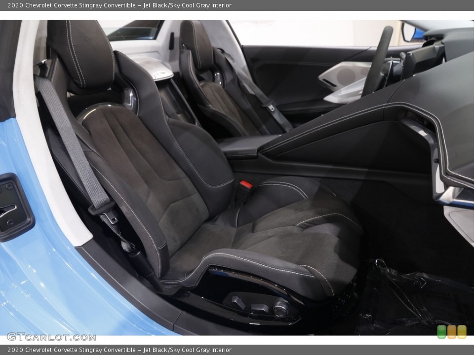 Jet Black/Sky Cool Gray Interior Front Seat for the 2020 Chevrolet Corvette Stingray Convertible #142845075