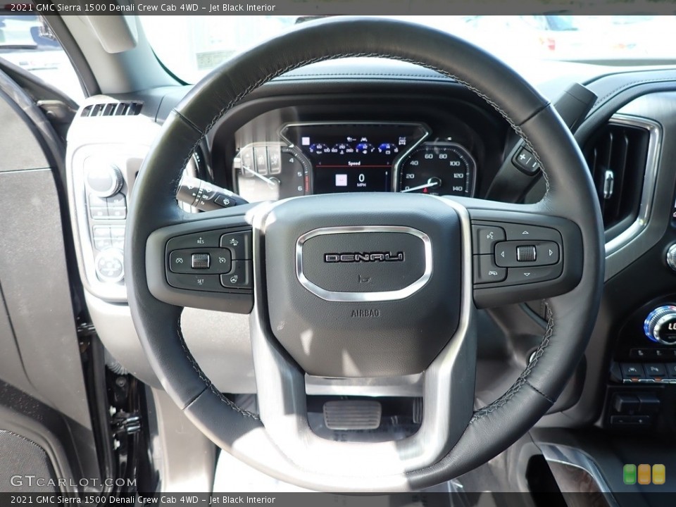 Jet Black Interior Steering Wheel for the 2021 GMC Sierra 1500 Denali Crew Cab 4WD #142850240