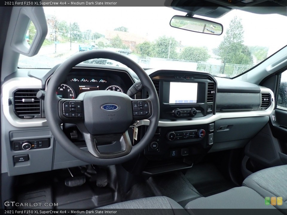 Medium Dark Slate Interior Dashboard for the 2021 Ford F150 XL SuperCrew 4x4 #142850279