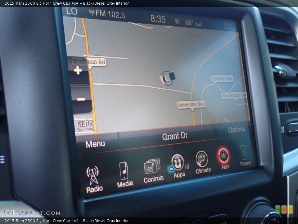 Black/Diesel Gray Interior Navigation for the 2015 Ram 2500 Big Horn Crew Cab 4x4 #142857188
