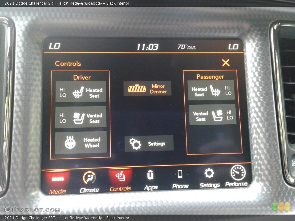Black Interior Controls for the 2021 Dodge Challenger SRT Hellcat Redeye Widebody #142870839