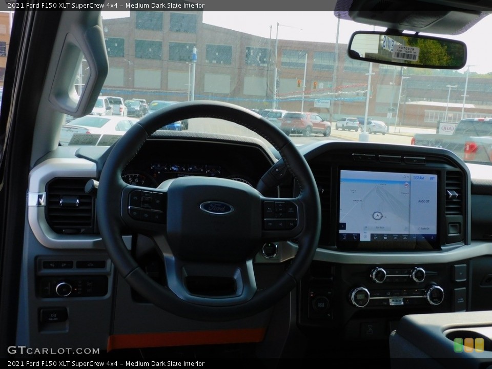 Medium Dark Slate Interior Dashboard for the 2021 Ford F150 XLT SuperCrew 4x4 #142880089