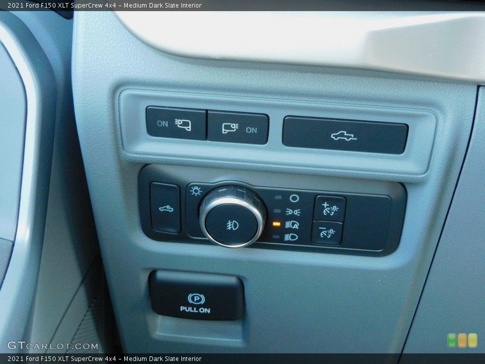 Medium Dark Slate Interior Controls for the 2021 Ford F150 XLT SuperCrew 4x4 #142880164