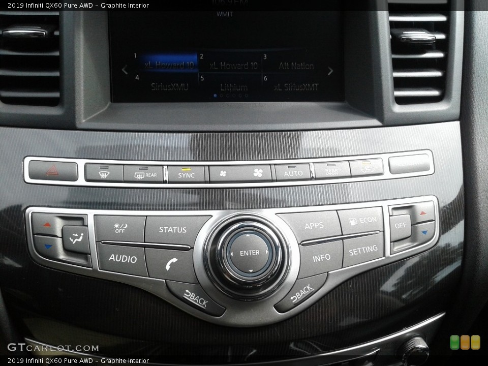 Graphite Interior Controls for the 2019 Infiniti QX60 Pure AWD #142884235