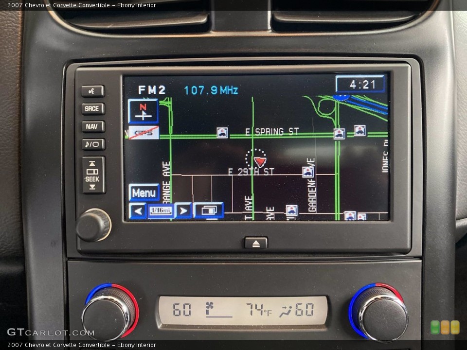 Ebony Interior Navigation for the 2007 Chevrolet Corvette Convertible #142888429