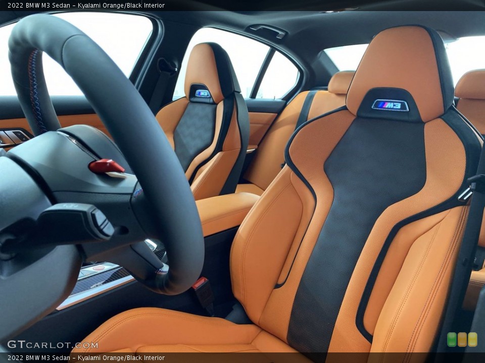 Kyalami Orange/Black Interior Front Seat for the 2022 BMW M3 Sedan #142889074