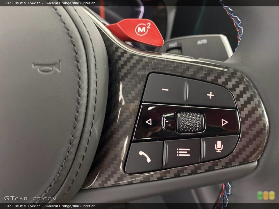 Kyalami Orange/Black Interior Steering Wheel for the 2022 BMW M3 Sedan #142889163