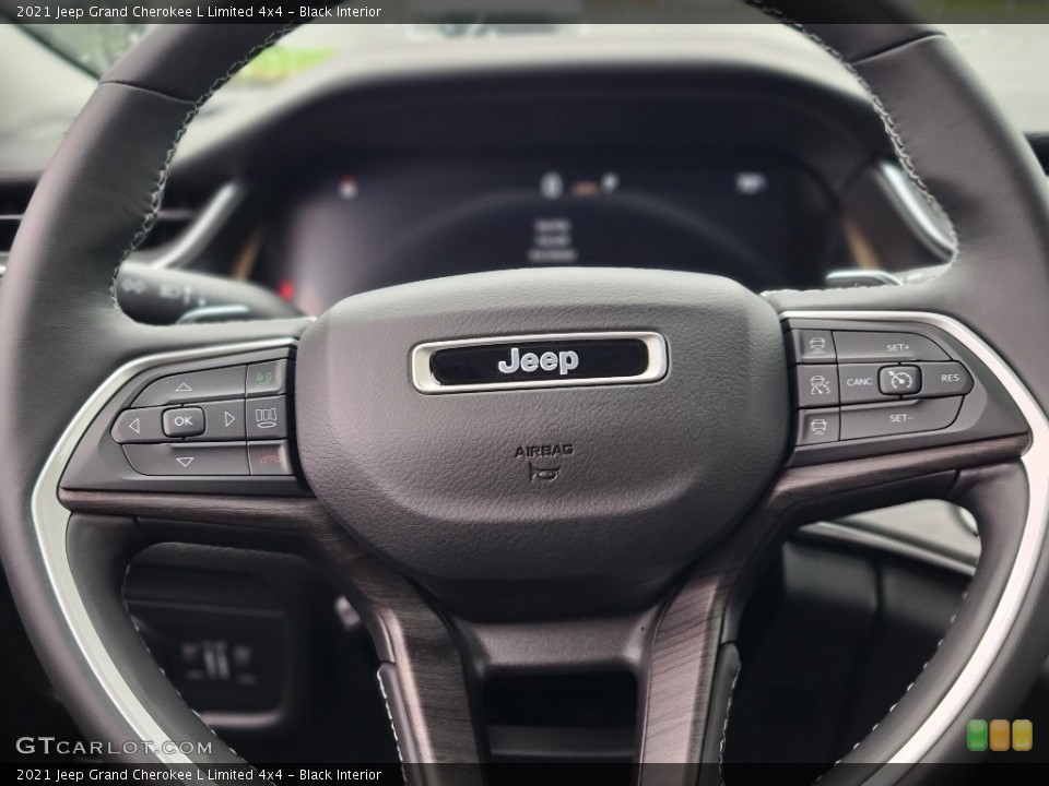 Black Interior Steering Wheel for the 2021 Jeep Grand Cherokee L Limited 4x4 #142898596