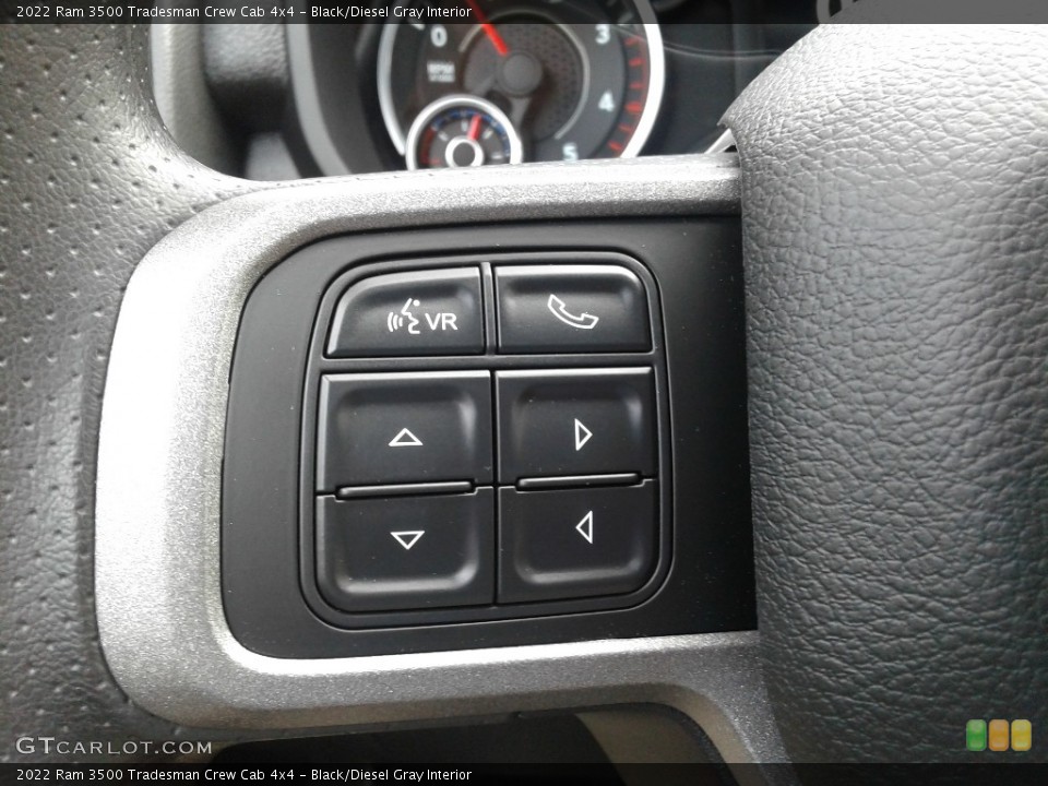 Black/Diesel Gray Interior Steering Wheel for the 2022 Ram 3500 Tradesman Crew Cab 4x4 #142900030