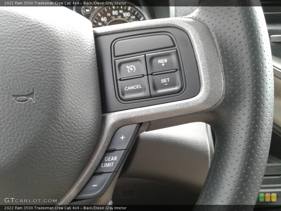 Black/Diesel Gray Interior Steering Wheel for the 2022 Ram 3500 Tradesman Crew Cab 4x4 #142900048