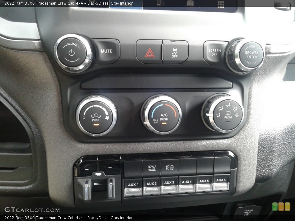 Black/Diesel Gray Interior Controls for the 2022 Ram 3500 Tradesman Crew Cab 4x4 #142900153