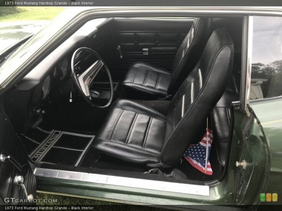 Black Interior Front Seat for the 1973 Ford Mustang Hardtop Grande #142900450