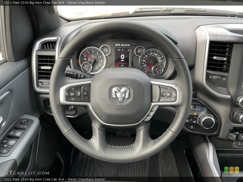 Diesel Gray/Black Interior Steering Wheel for the 2021 Ram 1500 Big Horn Crew Cab 4x4 #142909272