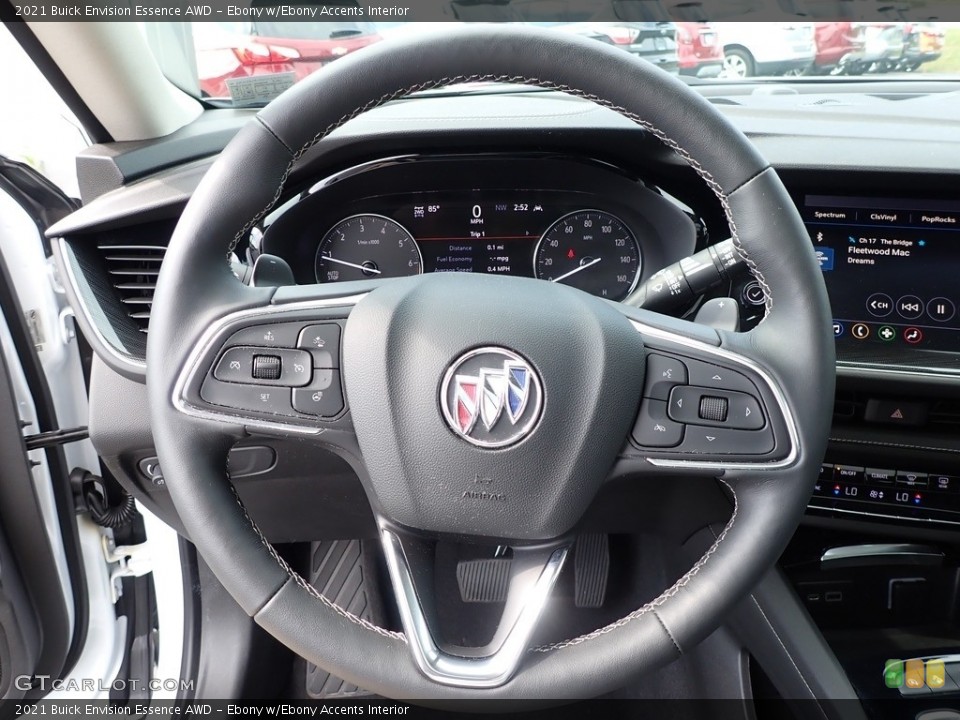 Ebony w/Ebony Accents Interior Steering Wheel for the 2021 Buick Envision Essence AWD #142909359