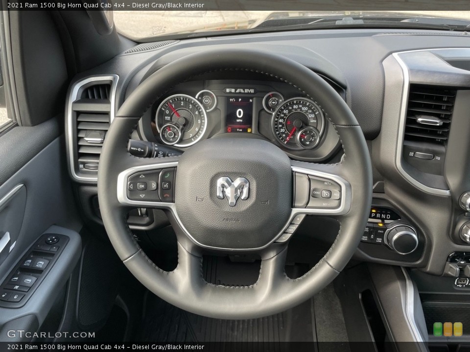Diesel Gray/Black Interior Steering Wheel for the 2021 Ram 1500 Big Horn Quad Cab 4x4 #142910970