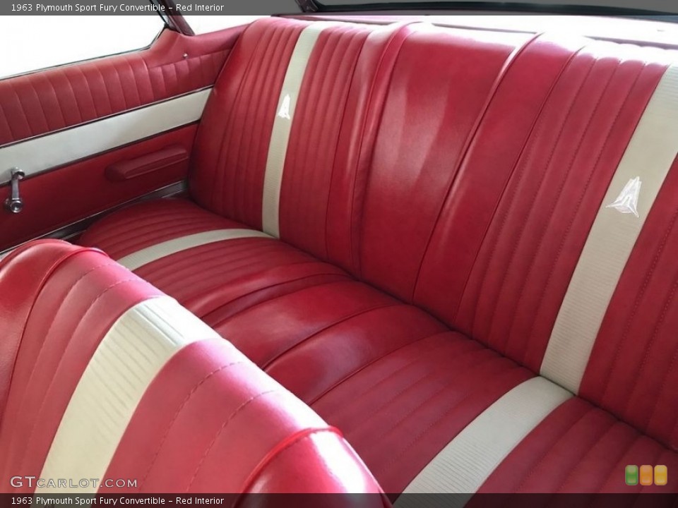 Red Interior Rear Seat for the 1963 Plymouth Sport Fury Convertible #142911501