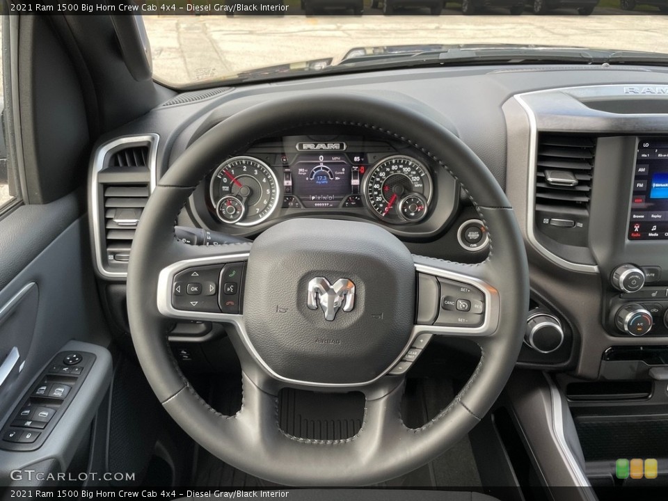 Diesel Gray/Black Interior Steering Wheel for the 2021 Ram 1500 Big Horn Crew Cab 4x4 #142912077
